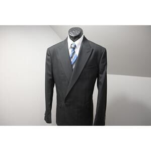 TopMan Suit Jacket Double Breasted Black Slim Fit Mens Size 44 R